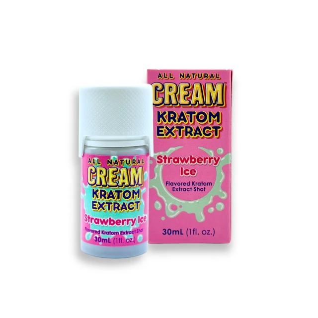 Cream Kratom Extract Flavored Strawberry Ice Shot 150mg 30ml